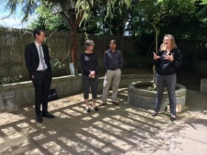 Wallingford locals and people from across the city gathered with CM Rob Johnson (left) and Bellwether’s CEO Susan Boyd (right) to learn more about how the City supports affordable housing non-profits to develop projects like Bellwether’s Stone Way Apartments. 